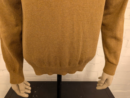Nautica Quarter Zip trui met korte rits. Bruin gemêleerd. Maat L.