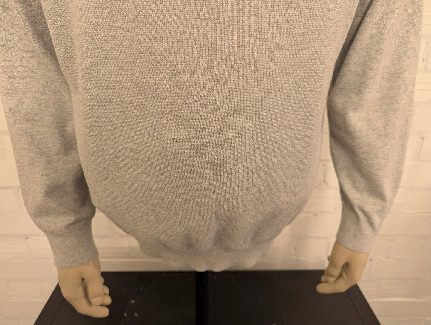 Nautica NavTecht Quarter Zip trui met korte rits. Grijs gemêleerd. Maat XL.
