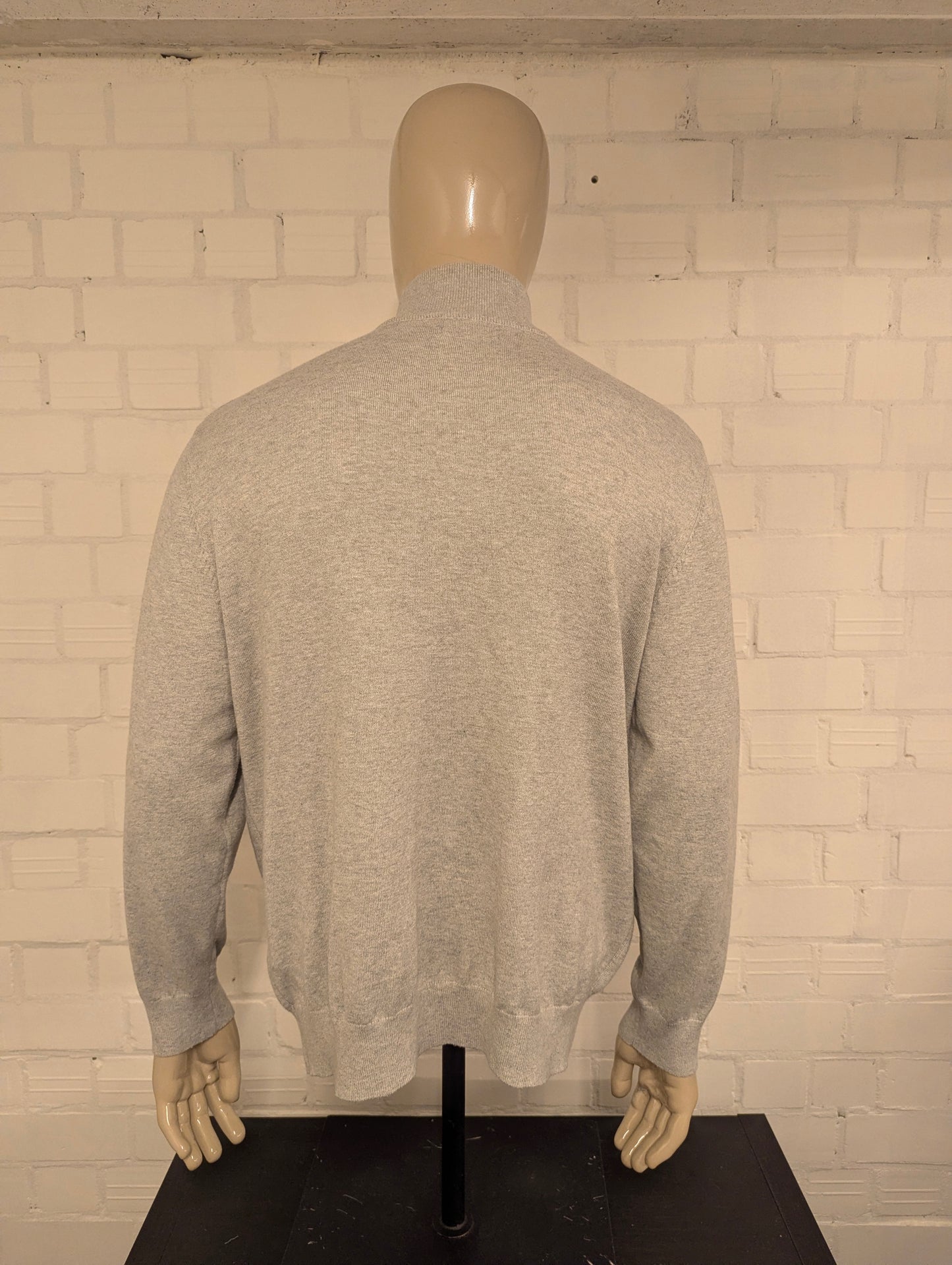 Nautica NavTecht Quarter Zip trui met korte rits. Grijs gemêleerd. Maat XL.