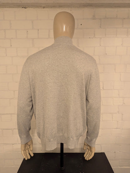 Nautica NavTecht Quarter Zip trui met korte rits. Grijs gemêleerd. Maat XL.