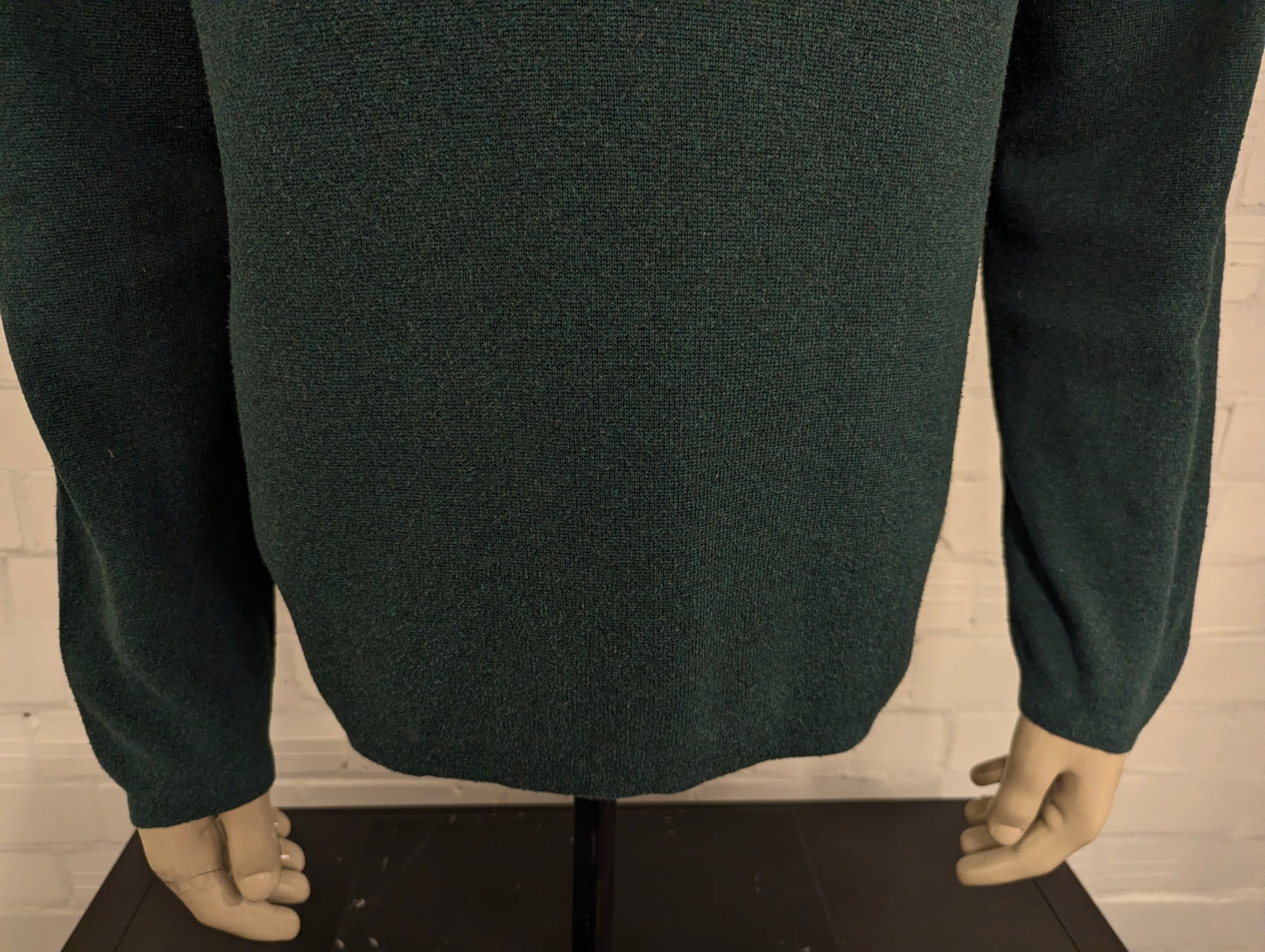 Nautica Quarter Zip trui met korte rits. Groen Blauw gemêleerd. Maat L.