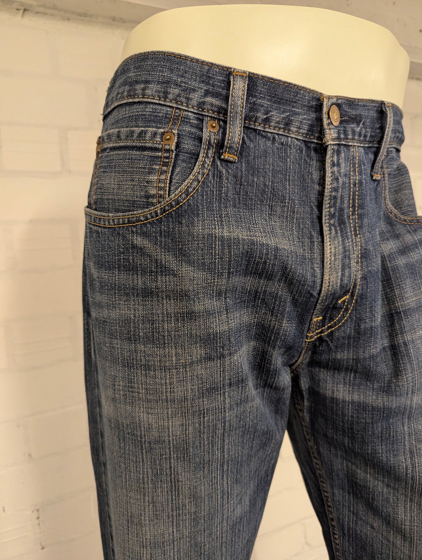 Levi's 569 jeans. Blauw gemêleerd. Loose straight. Maat W34 - L34.