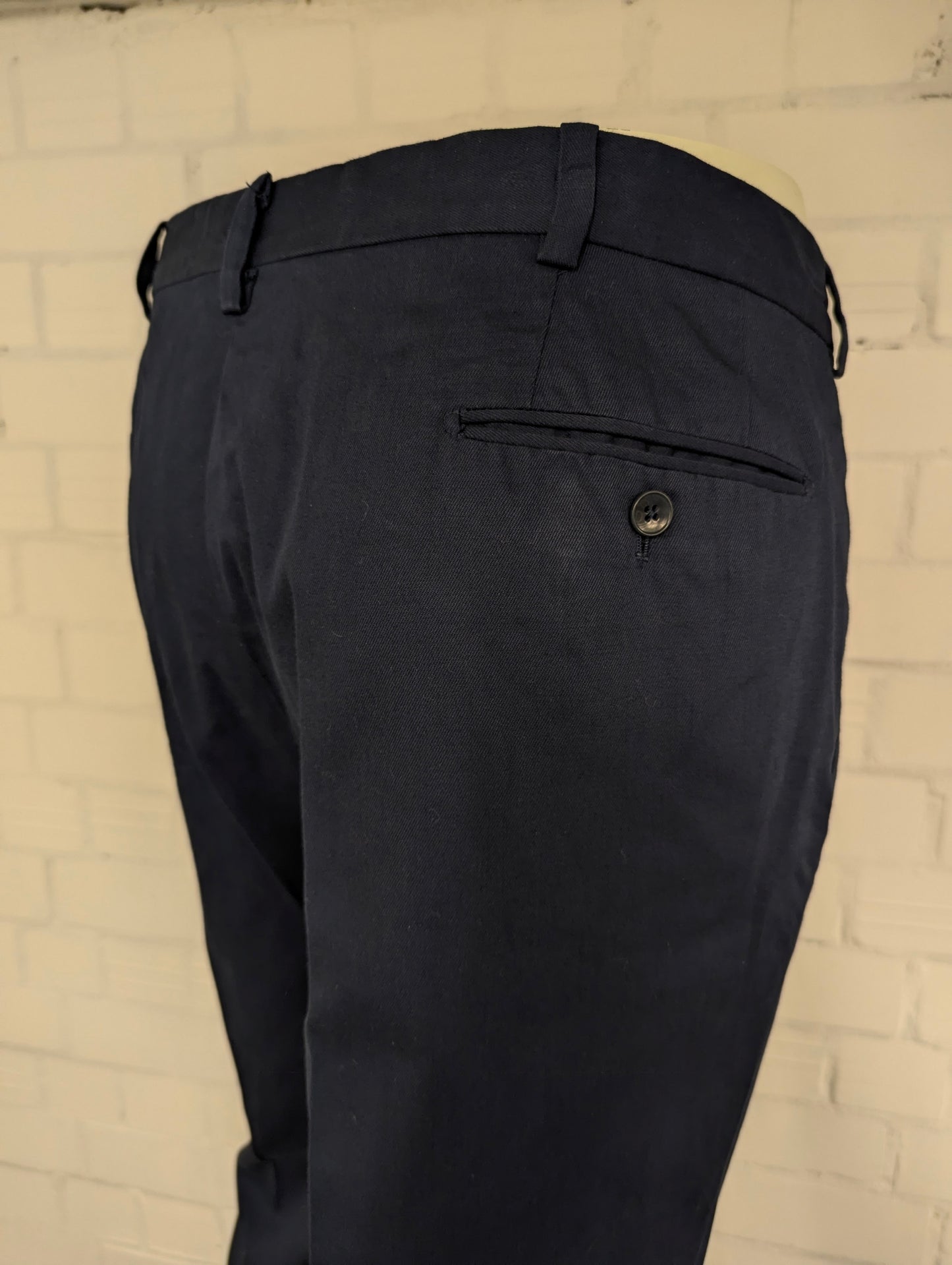 Bungaro Italian handmade broek / pantalon. Donker Blauw gekleurd. Maat 56.