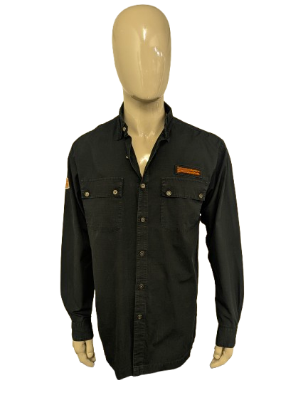 Original Harley Davidson overhemd. Zwarte met mooie emblemen. Maat XL.