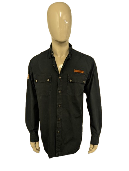 Original Harley Davidson overhemd. Zwarte met mooie emblemen. Maat XL.