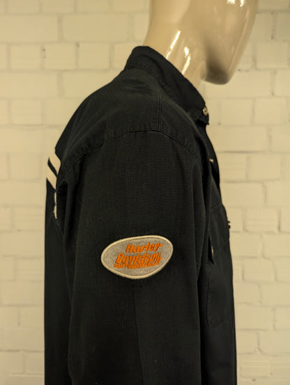 Original Harley Davidson overhemd. Zwarte met mooie emblemen. Maat XL.
