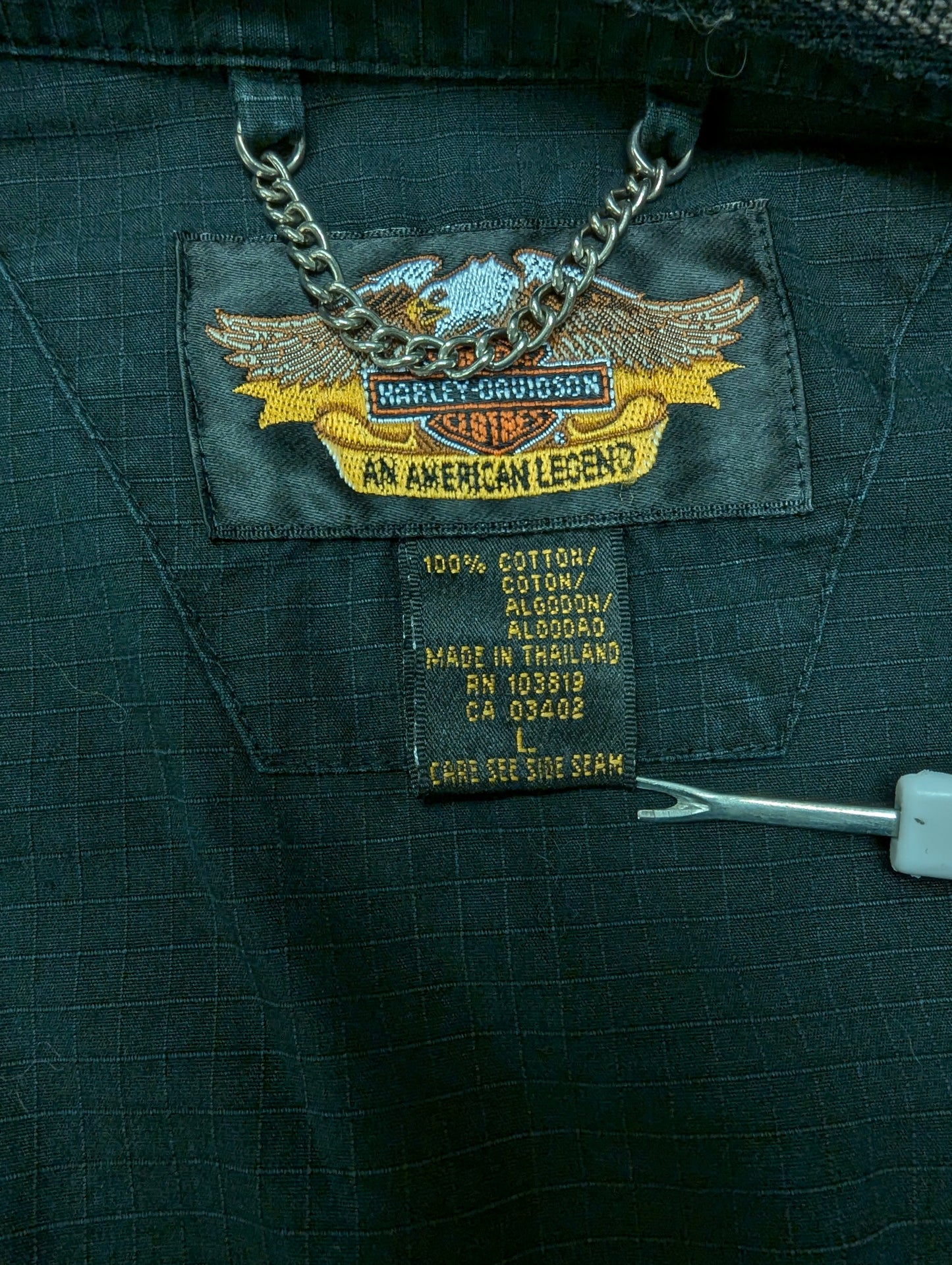 Original Harley Davidson overhemd. Zwarte met mooie emblemen. Maat XL.