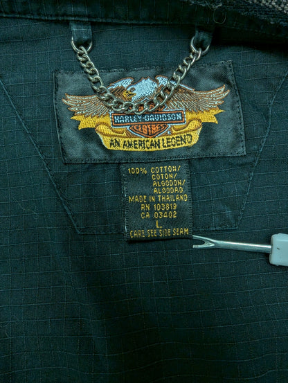 Original Harley Davidson overhemd. Zwarte met mooie emblemen. Maat XL.