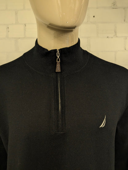 Nautica Navtech Quarterzip trui met korte rits. Zwart gekleurd. Maat XL.