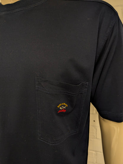 Paul & Shark shirt met borstzak. Donker Blauw gekleurd. Maat 2XL / XXL.