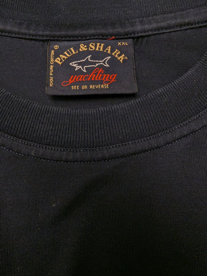 Paul & Shark shirt met borstzak. Donker Blauw gekleurd. Maat 2XL / XXL.