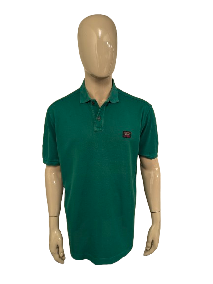 Paul & Shark polo. Groen gekleurd. Maat 2XL / XXL.