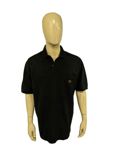 Paul & Shark polo met borstzakje. Zwart gekleurd. Maat 2XL / XXL.