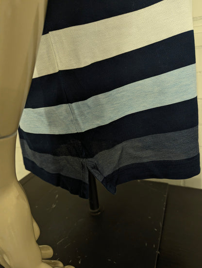 Paul & Shark polo. Blauw gestreept motief. Maat 2XL / XXL.