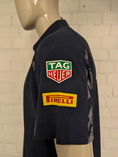 Red Bull Racing Puma polo. Donker Blauw Grijs gekleurd met opdruk. Maat 2XL / XXL.