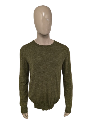GAS dunne trui. Groen gemêleerd. Maat XL. (viscose/katoen)