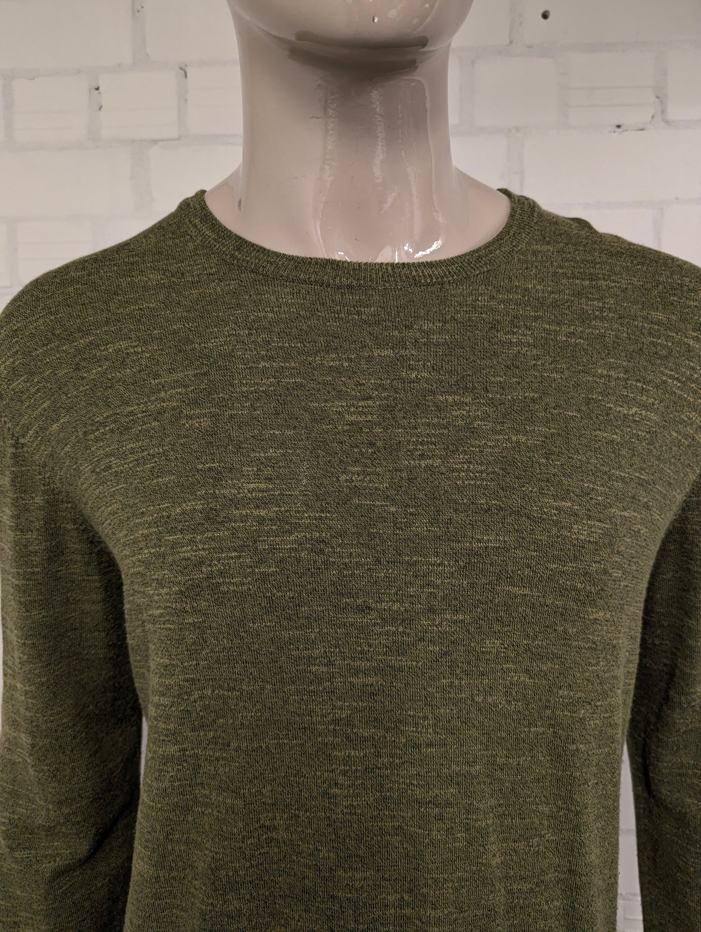 GAS dunne trui. Groen gemêleerd. Maat XL. (viscose/katoen)