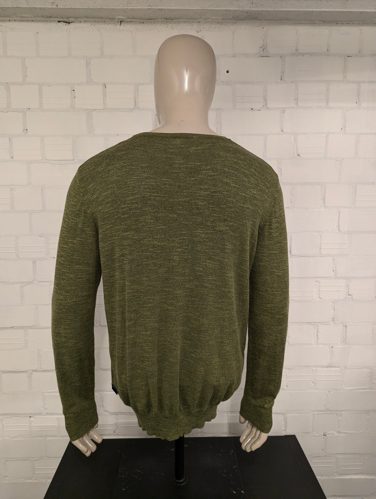 GAS dunne trui. Groen gemêleerd. Maat XL. (viscose/katoen)