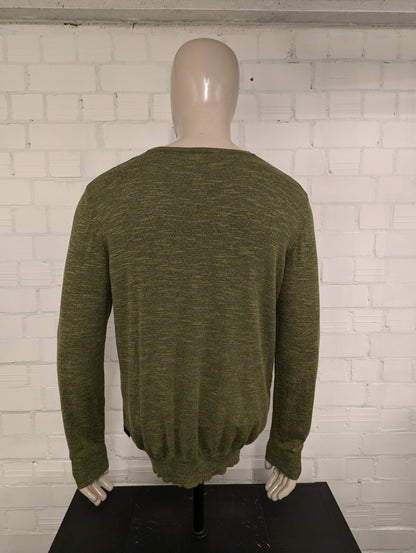 GAS dunne trui. Groen gemêleerd. Maat XL. (viscose/katoen)