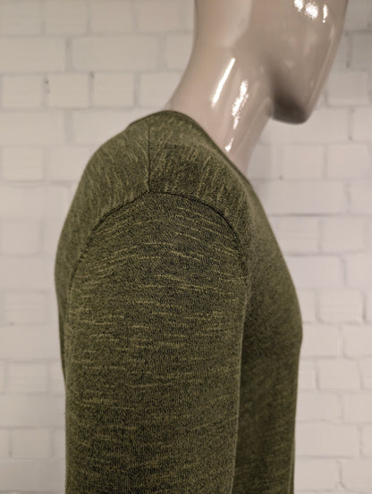 GAS dunne trui. Groen gemêleerd. Maat XL. (viscose/katoen)