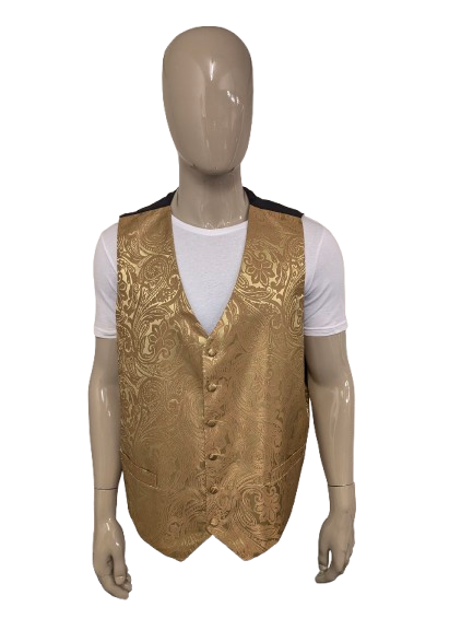Barry Wang gilet – goud/koper paisley – maat 4XL