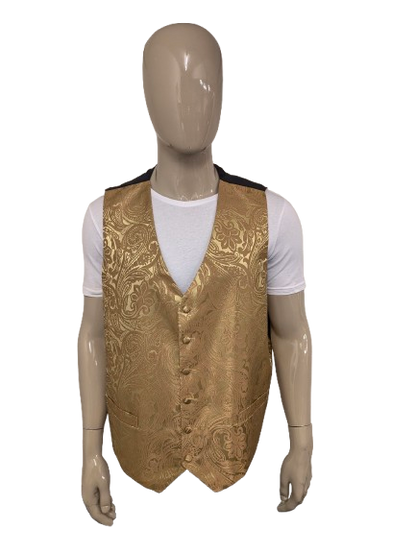 Barry Wang gilet – goud/koper paisley – maat 4XL