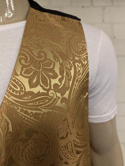 Barry Wang gilet – goud/koper paisley – maat 4XL