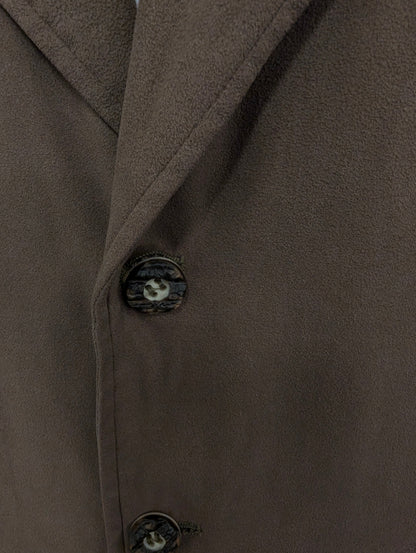 Vintage Alpin-look gilet met binnenzak – bruin suèdelook – maat 2XL