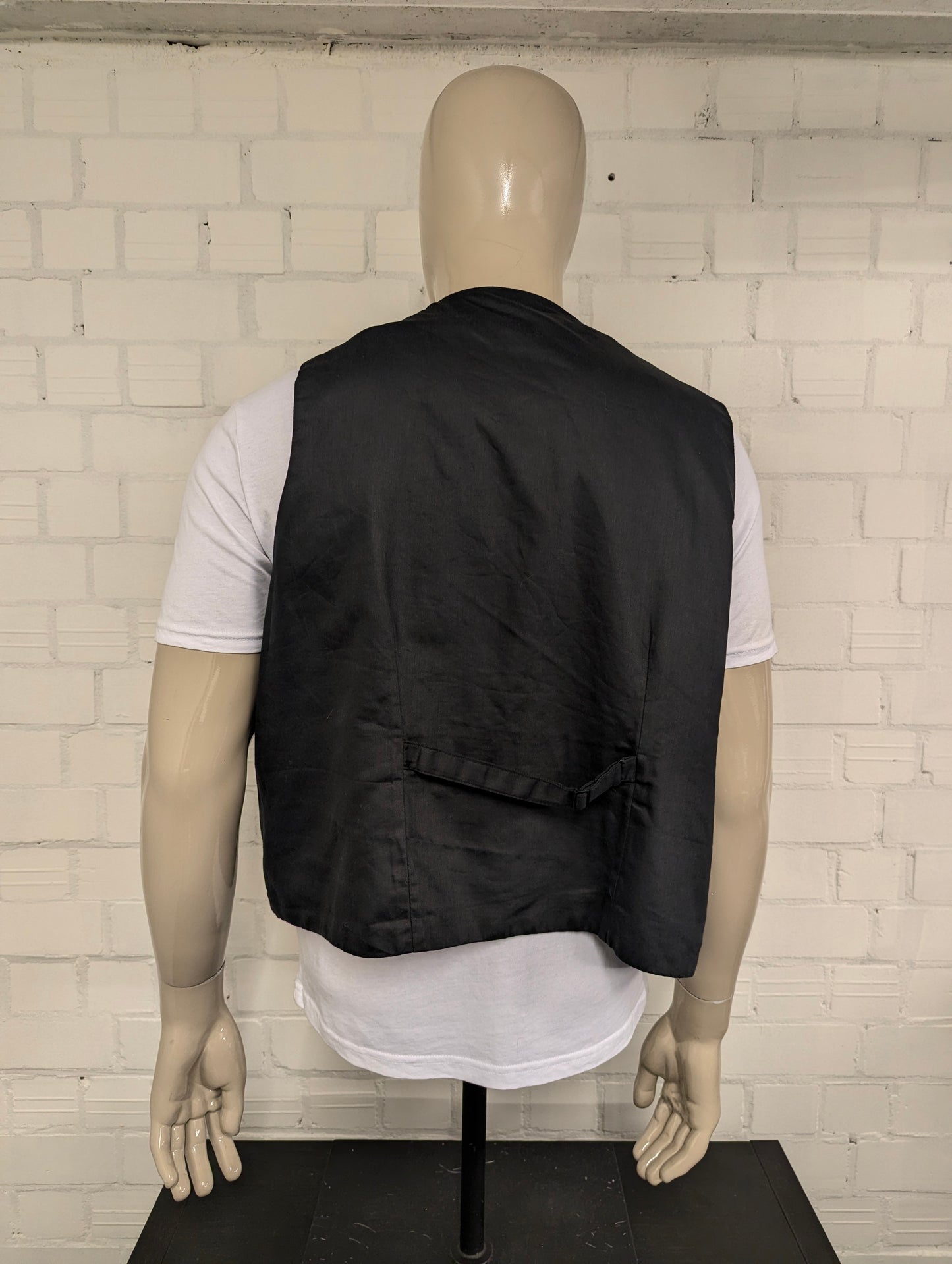 Vintage gilet – paars/zwart ruitmotief – maat 2XL