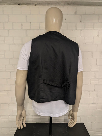 Vintage gilet – paars/zwart ruitmotief – maat 2XL
