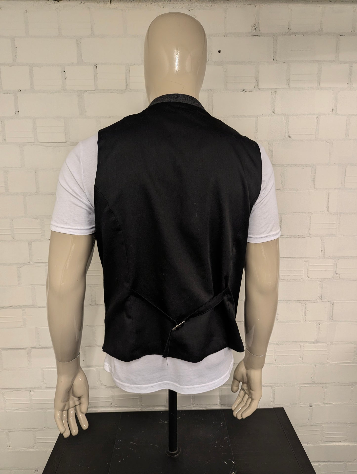 Alpin wollen gilet met binnenzak – grijs/groen motief – maat L