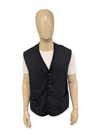 John Slim gilet – blauw/grijs geruit – maat XL