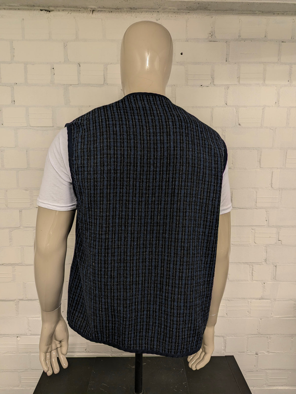 John Slim gilet – blauw/grijs geruit – maat XL