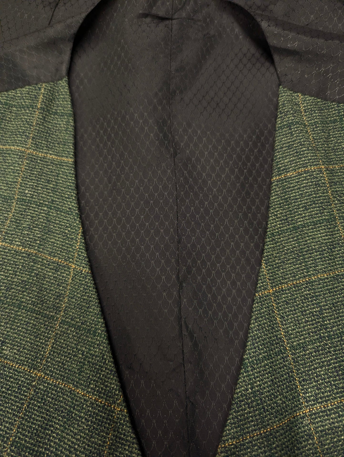 Vintage Angelo Litrico gilet. Groen Geel geruit. Maat L.