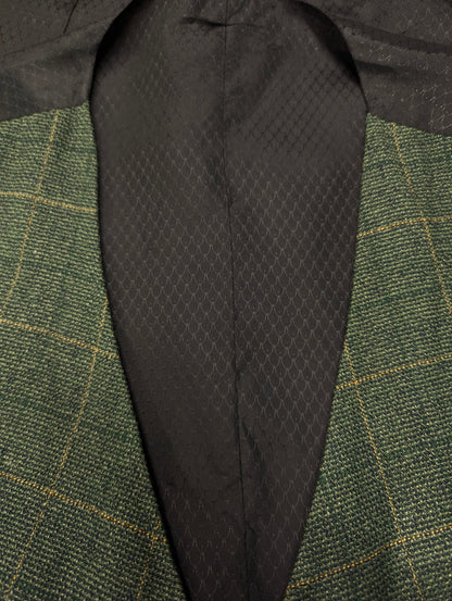 Vintage Angelo Litrico gilet. Groen Geel geruit. Maat L.