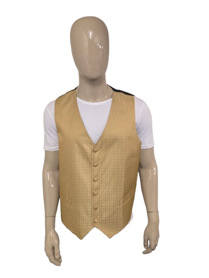 Barry Wang gilet – goudkleurig motief – maat XL