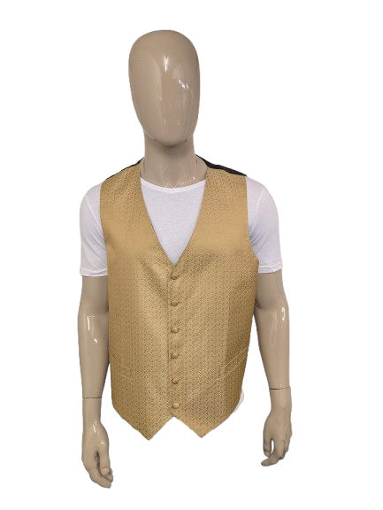 Barry Wang gilet – goudkleurig motief – maat XL