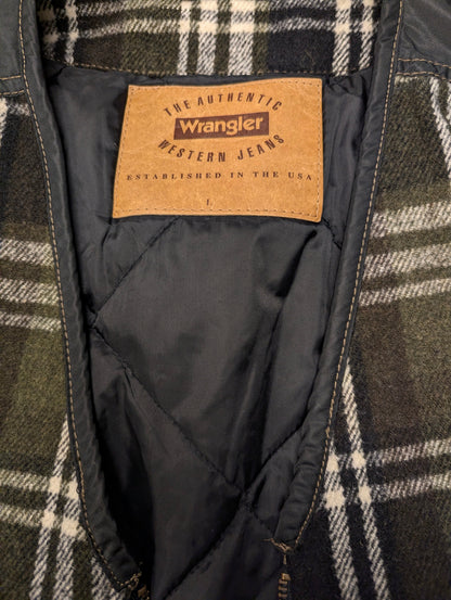 Wrangler gilet/bodywarmer met rits – zwart/groen/beige geruit – maat XL