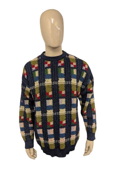 Vintage 007 Collection warm sweater – colored motif – size XL