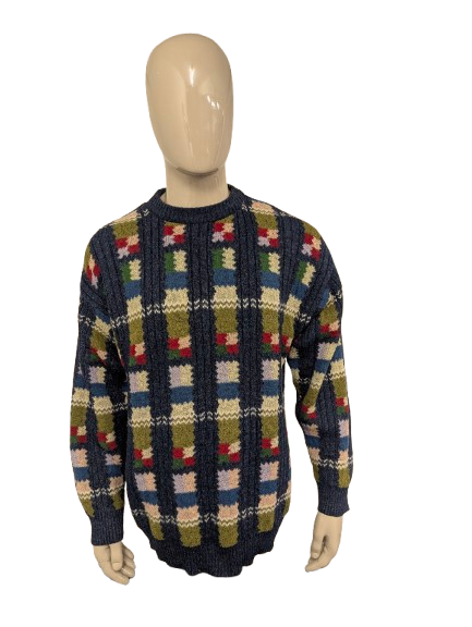 Vintage 007 Collection warme trui – gekleurd motief – maat XL