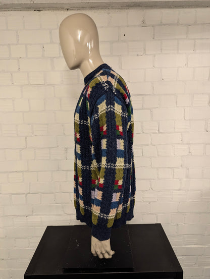 Vintage 007 Collection warm sweater – colored motif – size XL