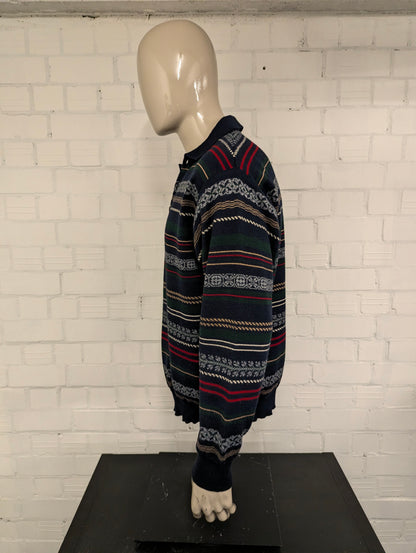 Brookers Line wollen polotrui – groen/blauw/rood/grijs – maat XL