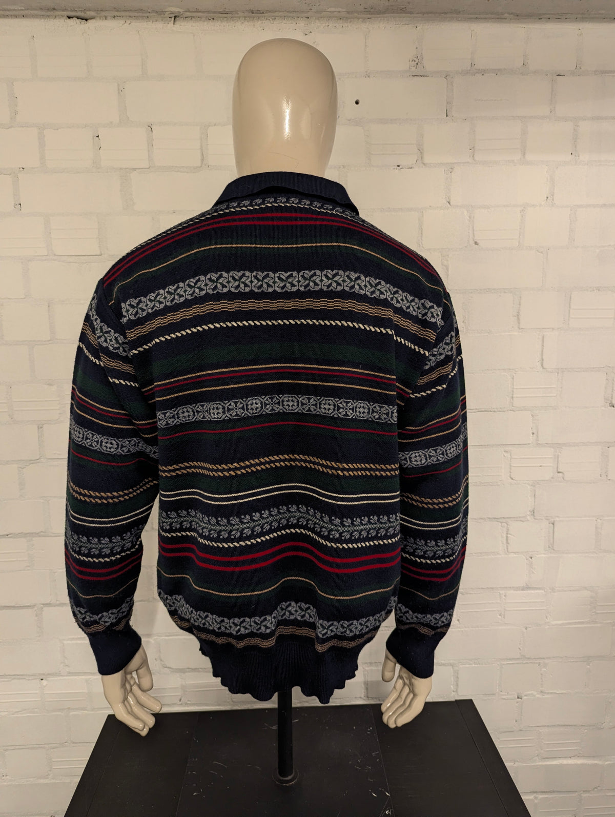 Brookers Line wollen polotrui – groen/blauw/rood/grijs – maat XL