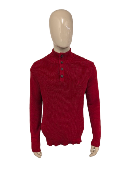Nautica trui met knopen – rood gemêleerd – maat M