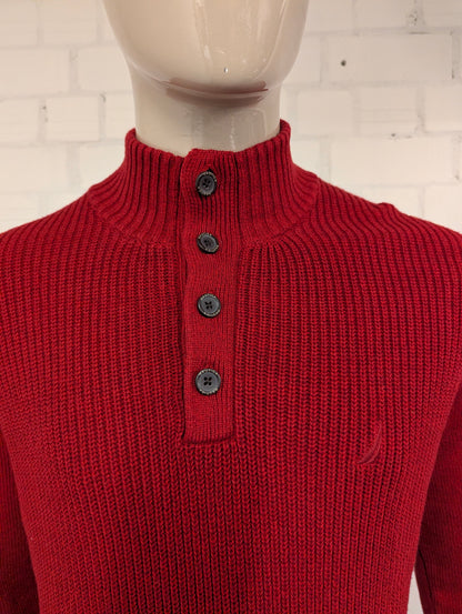 Nautica trui met knopen – rood gemêleerd – maat M