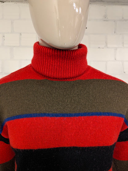 Dolores wollen coltrui – rood/bruin/zwart/blauw – maat M