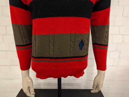 Dolores wollen coltrui – rood/bruin/zwart/blauw – maat M