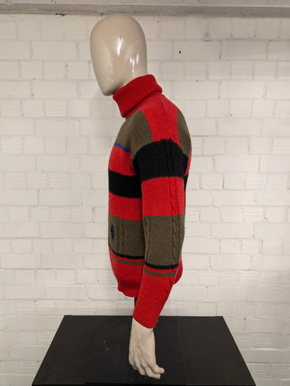 Dolores wollen coltrui – rood/bruin/zwart/blauw – maat M