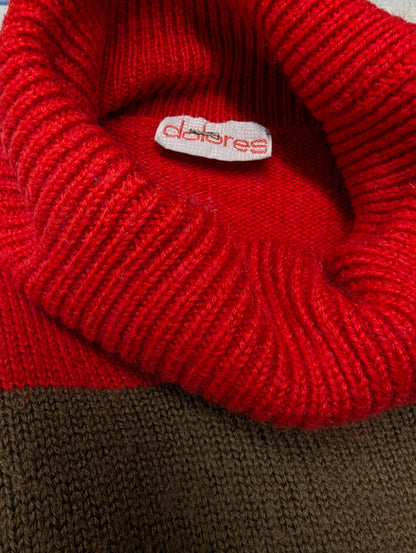 Dolores wollen coltrui – rood/bruin/zwart/blauw – maat M
