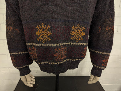 Giaccomo Larusso wollen trui – bruin/groen/oranje/geel – maat 2XL